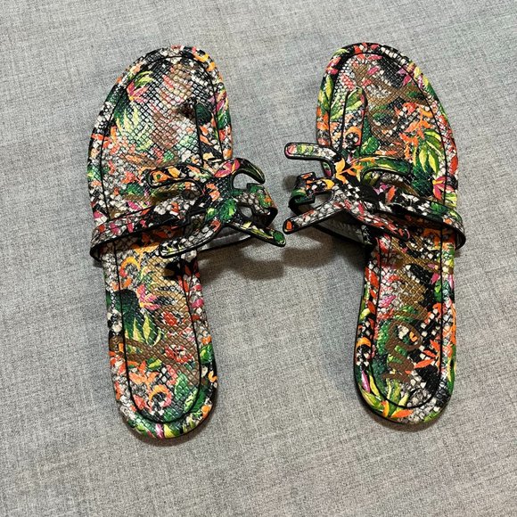 SAM EDELMAN Carter Floral Thong Flip Flop Sandals Size 9 - Picture 1 of 7